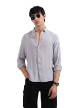 Men's Purple Casual Regular Fit Round Neck Full Sleeves Shirt