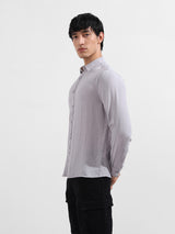 Men's Purple Casual Regular Fit Round Neck Full Sleeves Shirt