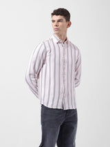 Men's Pink Casual Regular Fit Round Neck Full Sleeves Shirt