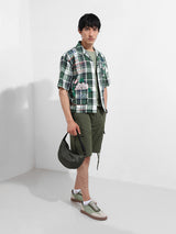 Men's Green Casual Oversized Fit Polo Collar Half Sleeves Shirt