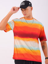 Men's Multicolour Casual Oversized Fit Solid Half Sleeves Tshirt