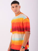 Men's Multicolour Casual Oversized Fit Solid Half Sleeves Tshirt