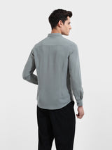 Men's Green Casual Slim Fit Round Neck Full Sleeves Shirt