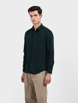 Men's Green Casual Slim Fit Round Neck Full Sleeves Shirt