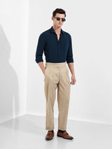 Men's Teal Casual Slim Fit Round Neck Full Sleeves Shirt