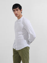 Men's Green Casual Regular Fit Round Neck Full Sleeves Shirt