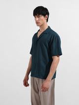 Men's Teal Casual Regular Fit Polo Collar Half Sleeves Shirt