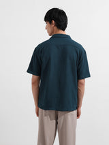 Men's Teal Casual Regular Fit Polo Collar Half Sleeves Shirt
