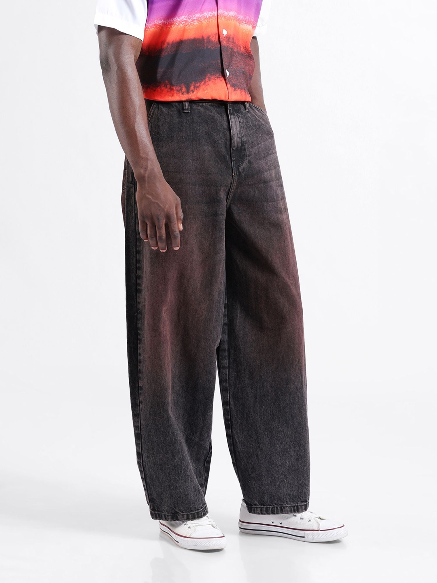 Men's Brown Casual Loose Fit Jeans