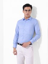 Men's Blue Formal Striped Full Sleeves Shirt
