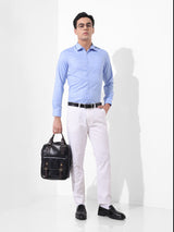 Men's Blue Formal Striped Full Sleeves Shirt