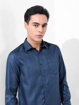Men's Blue Formal Striped Full Sleeves Shirt