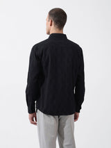 Men's Black Casual Regular Fit Solid Full Sleeves Shirt
