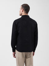 Men's Black Casual Regular Fit Solid Full Sleeves Shirt