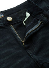 Men's Dark Blue Bootcut Solid Mid Rise Jeans