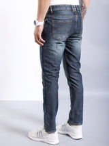 Men's Navy Slim Fit Solid Mid Rise Jeans