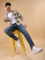 Men's Navy Slim Fit Solid Mid Rise Jeans