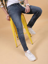 Men's Navy Slim Fit Solid Mid Rise Jeans