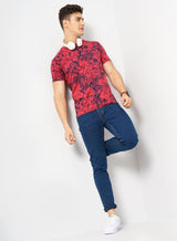 Men's Navy Slim Fit Solid Mid Rise Jeans