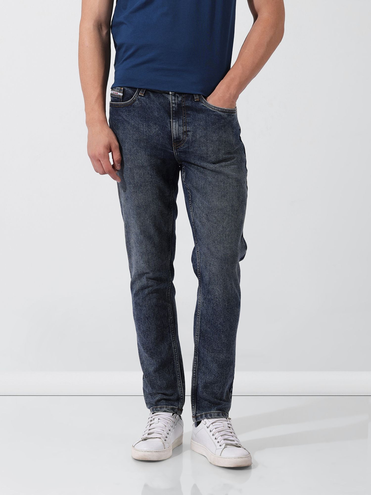 Men's Blue Casual Slim Fit Jeans