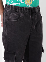 Men's Black Casual Regular Fit Solid Mid-Rise Jeans