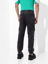 Men's Black Casual Regular Fit Solid Mid-Rise Jeans