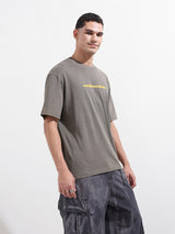 Men's Grey Casual Regular Fit Crew Neck Half Sleeves Tshirt