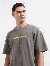 Men's Grey Casual Regular Fit Crew Neck Half Sleeves Tshirt