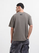 Men's Grey Casual Regular Fit Crew Neck Half Sleeves Tshirt