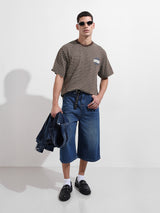 Men's Brown Casual Regular Fit Crew Neck Half Sleeves Tshirt