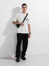 Men's White Casual Solid Regular Fit Crew Neck Half Sleeves Tshirt