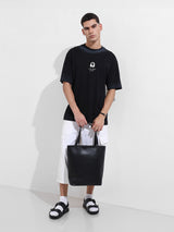 Men's Black Casual Regular Fit Crew Neck Half Sleeves Tshirt