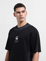 Men's Black Casual Regular Fit Crew Neck Half Sleeves Tshirt