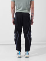 Men's Black Baggy Fit Colourblocked Mid Rise Jogger