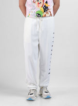 Men's White Regular Fit Solid Mid Rise Jogger