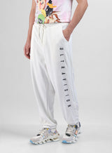Men's White Regular Fit Solid Mid Rise Jogger