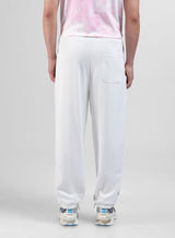Men's White Regular Fit Solid Mid Rise Jogger