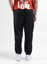 Men's Black Regular Fit Solid Mid Rise Jogger