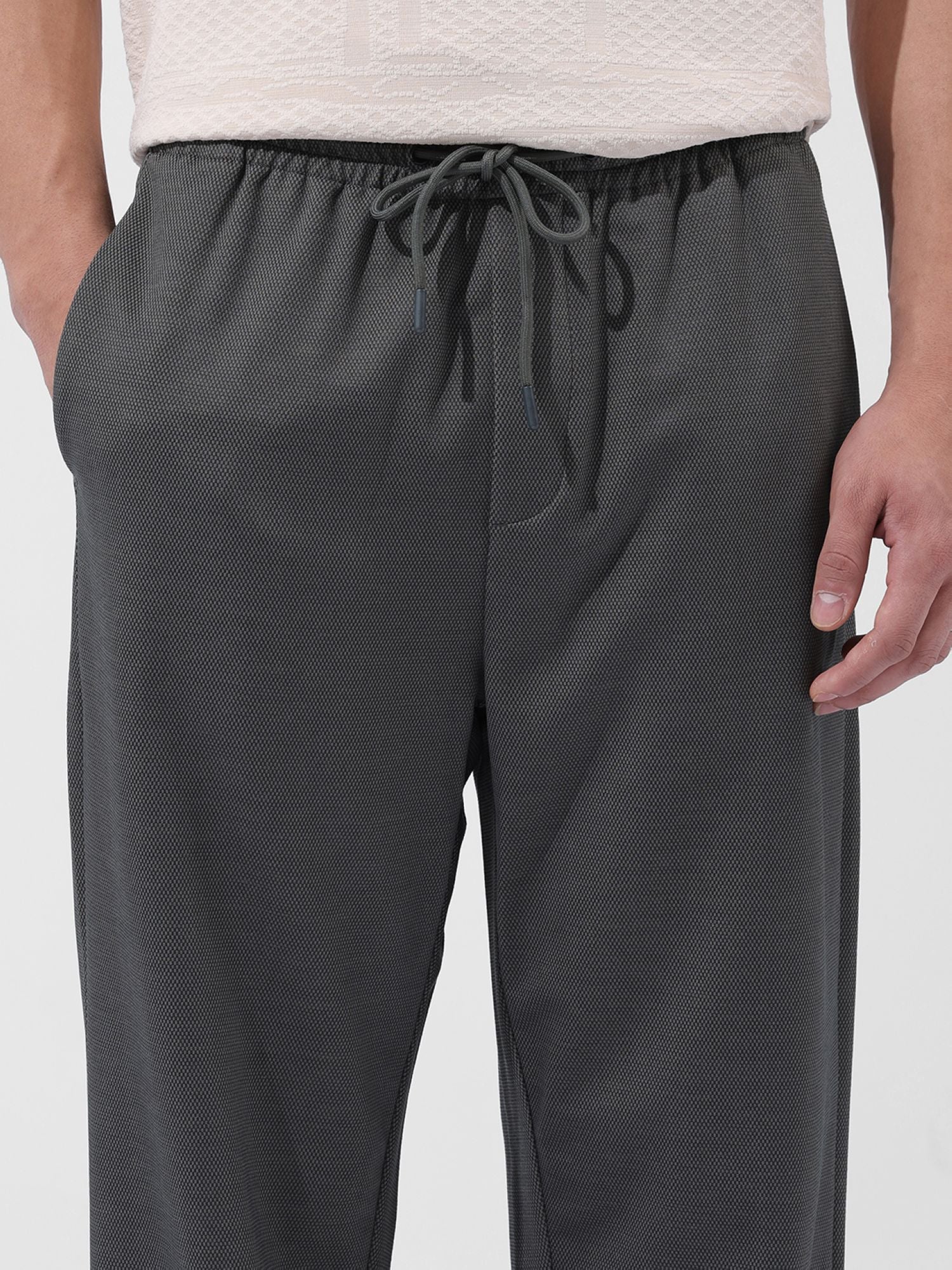 Men's Green Casual Relaxed Fit Solid Track Pants
