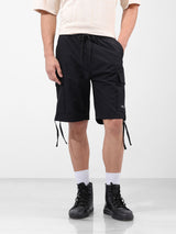 Men's Black Outdoor Relaxed Fit Solid Shorts