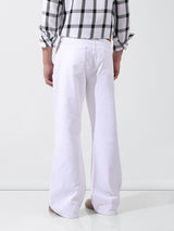 Men's White Casual Bootcut Jeans