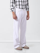 Men's White Casual Bootcut Jeans
