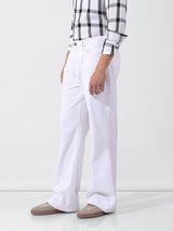 Men's White Casual Bootcut Jeans