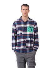 Men's Blue Casual Regular Fit Polo Collar Full Sleeves Shirt