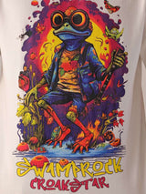Men's White Casual Oversized Fit Printed Half Sleeves Tshirt