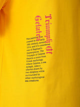 Men's Yellow Casual Oversized Fit Printed Half Sleeves Tshirt