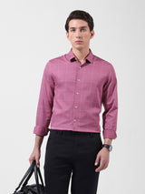 Men's Pink Casual Slim Fit Checked Full Sleeves Shirt
