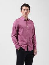 Men's Pink Casual Slim Fit Checked Full Sleeves Shirt