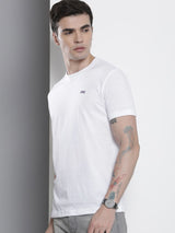 Men's White Casual Regular Fit Printed Half Sleeves Tshirt