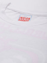 Men's White Casual Regular Fit Printed Half Sleeves Tshirt